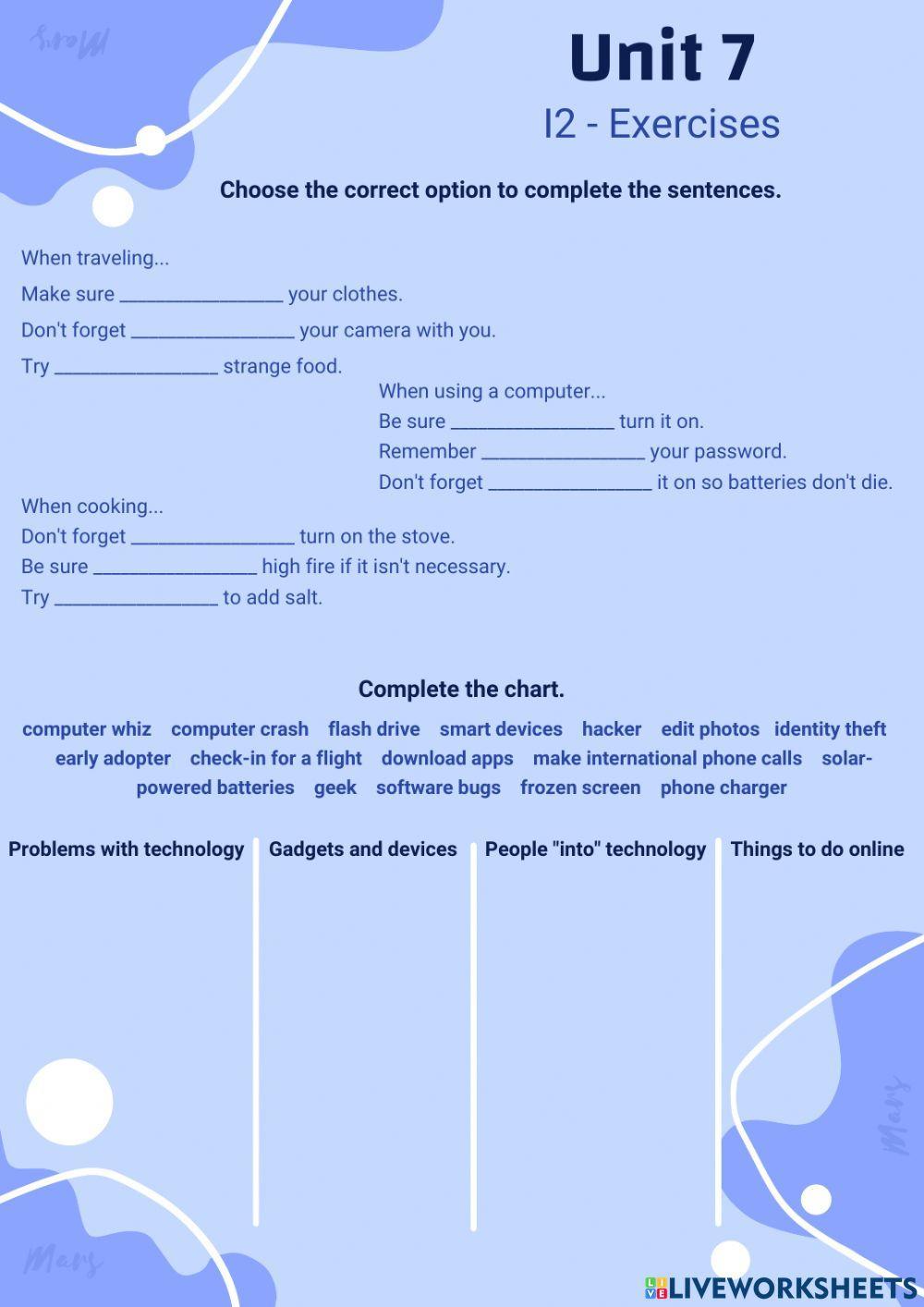 Infinitives and gerunds for uses