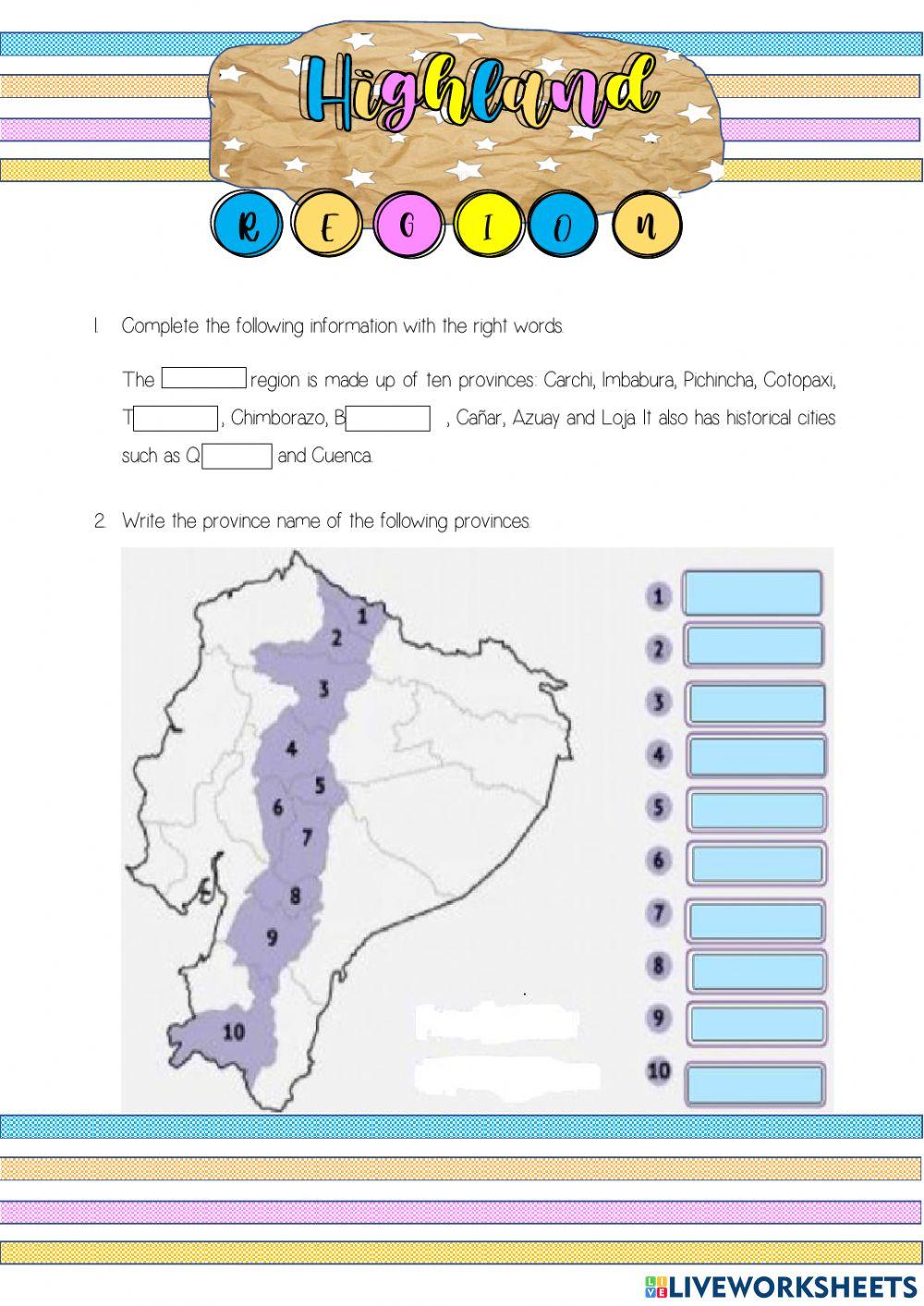 Highland Region in Ecuador
