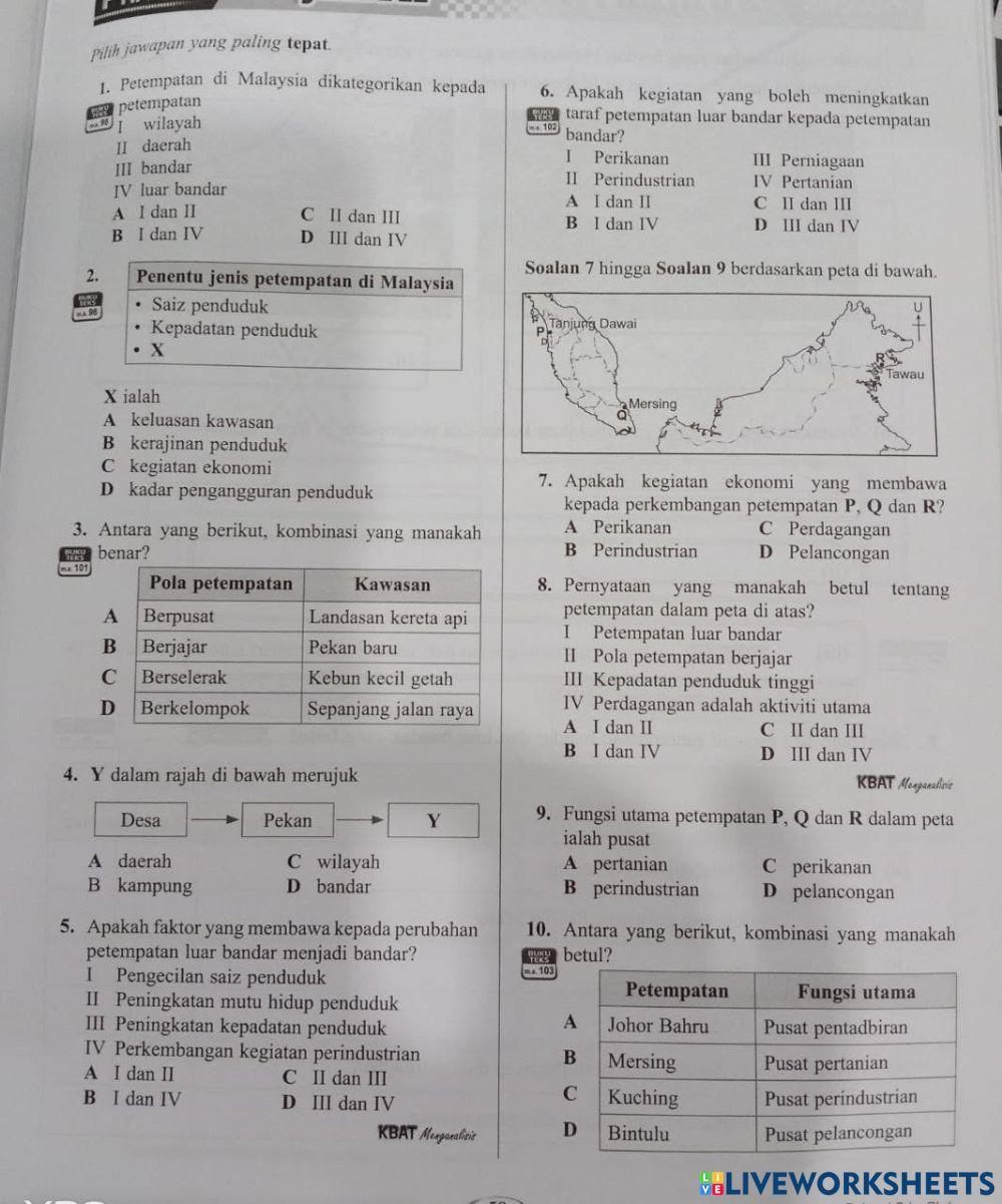 Geografi Tingkatan 1: Bab 9 Petempatan di Malaysia