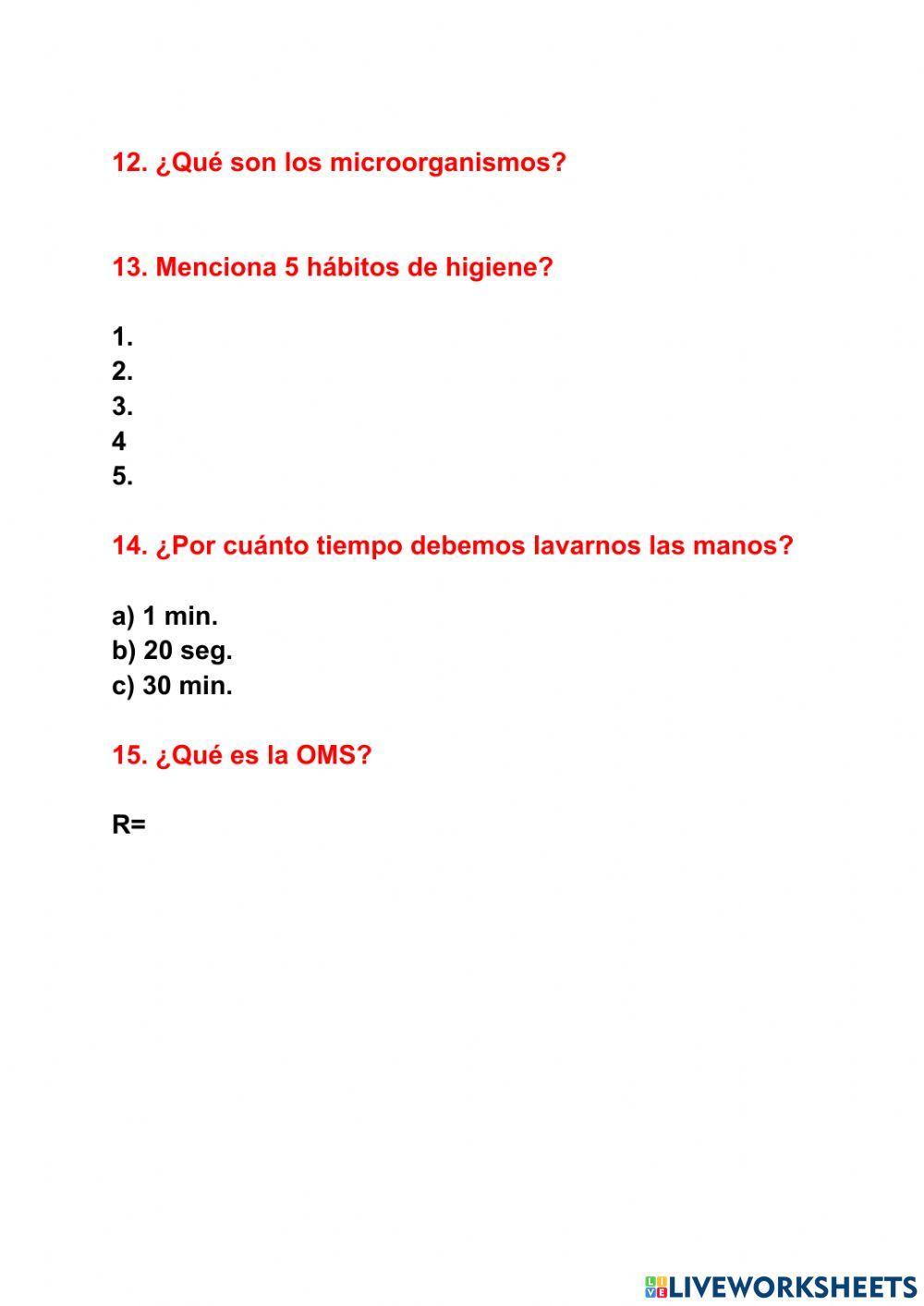 Examen diagnostico Vida Saludable