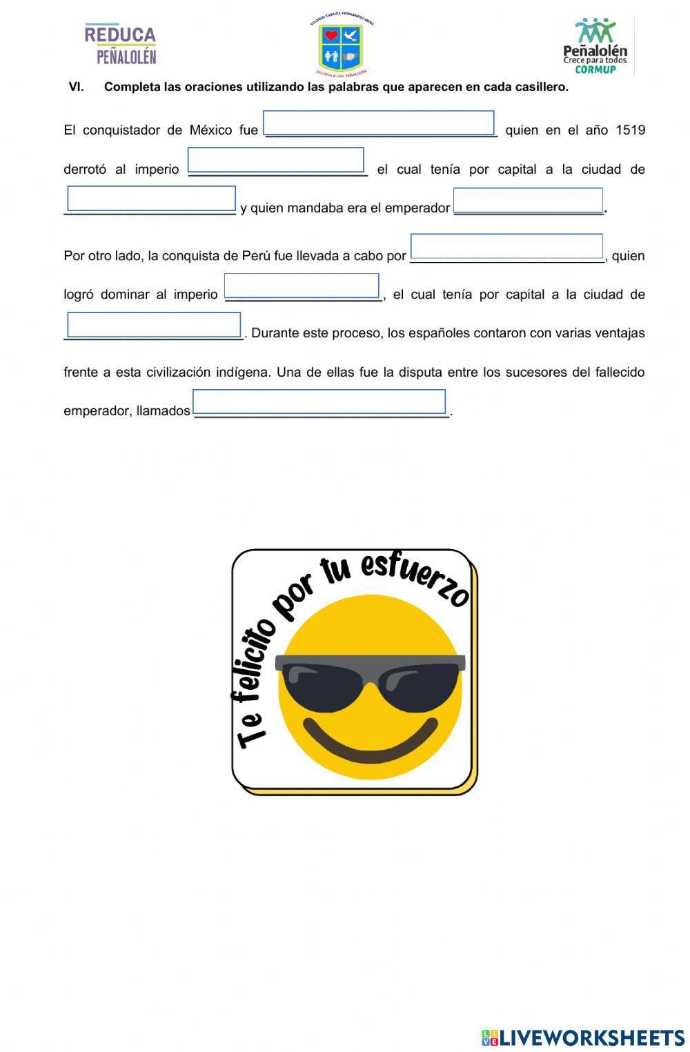 Evaluación sumativa: Expansión de Europa y Conquista de América