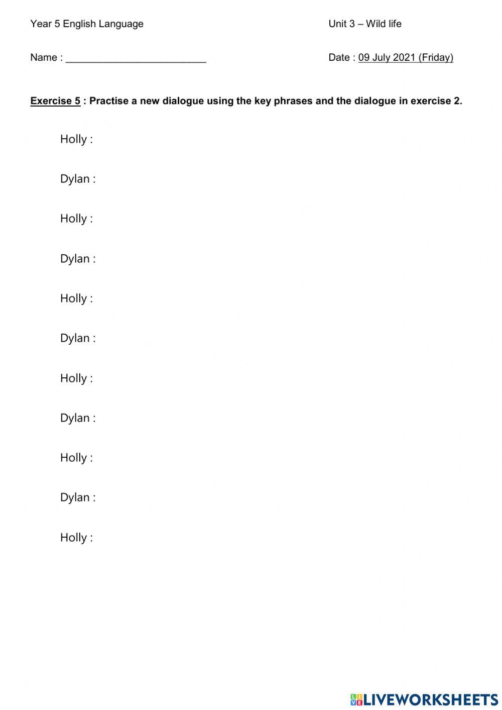 Unit 3 Extra Listening and Speaking (Phoning a friend)