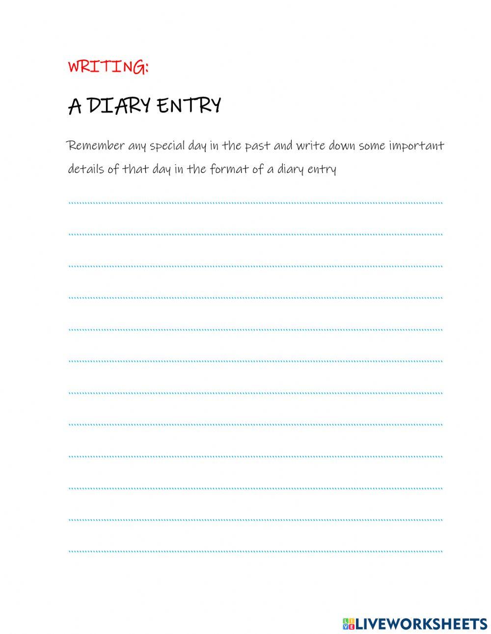Writing a diary entry