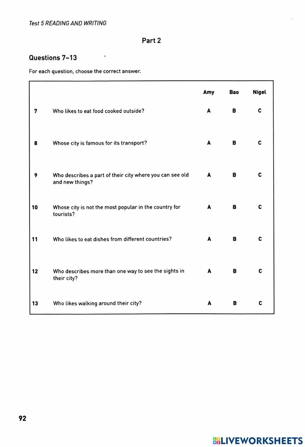 KET Collin 2020 - Reading - Test 05