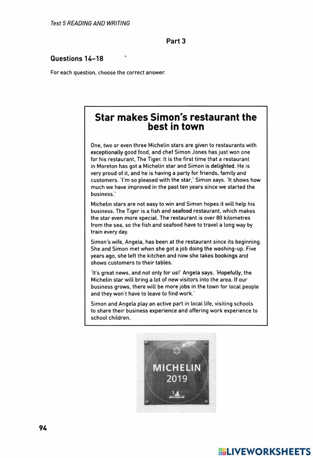 KET Collin 2020 - Reading - Test 05