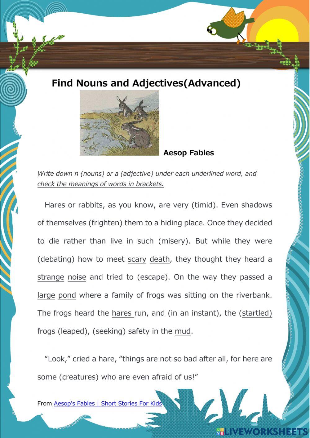 English Grammar Worksheet Advanced (nouns and adjectives) advanced