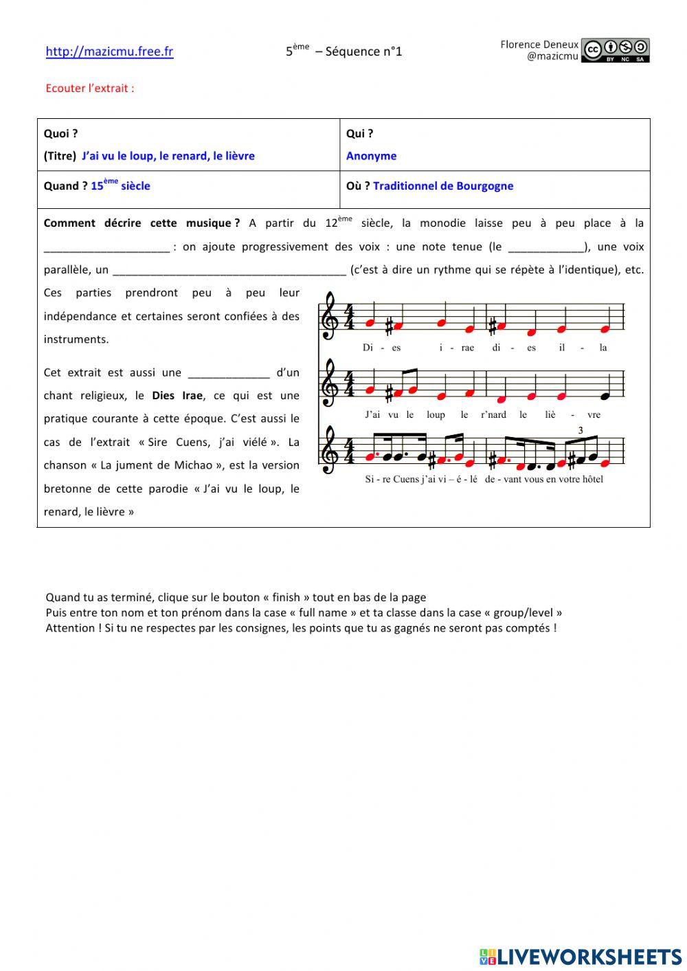 5s1 DJ'ai vu le loup - du Moyen Age à la Renaissance