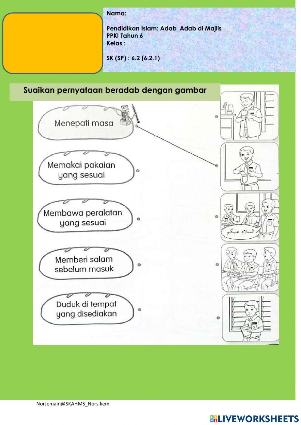 Adab dalam Majlis PPKI sr Thn 6