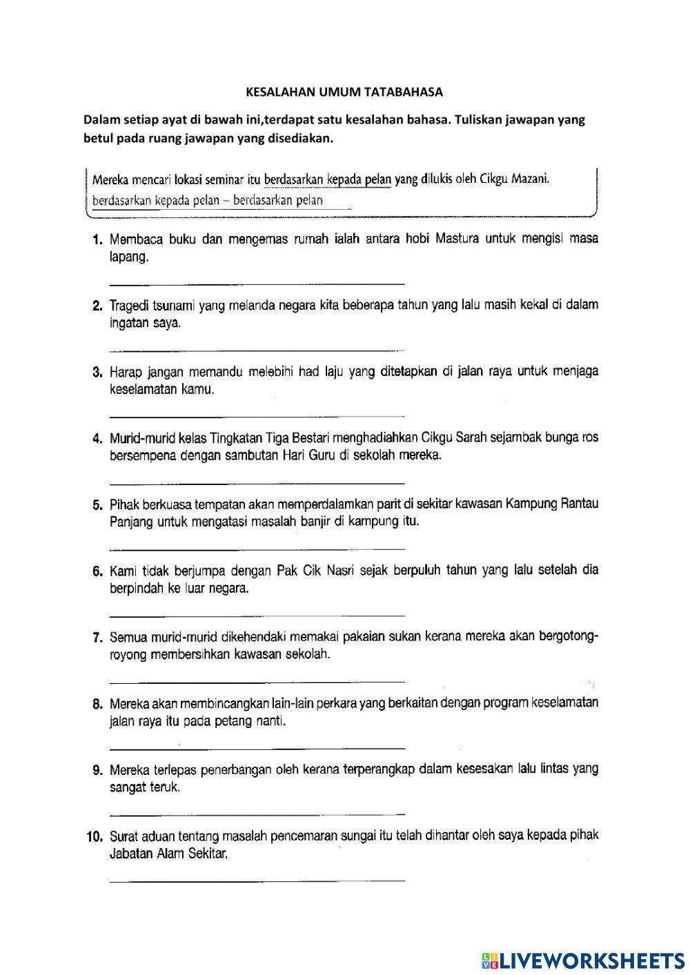 Kesalahan Umum Tatabahasa