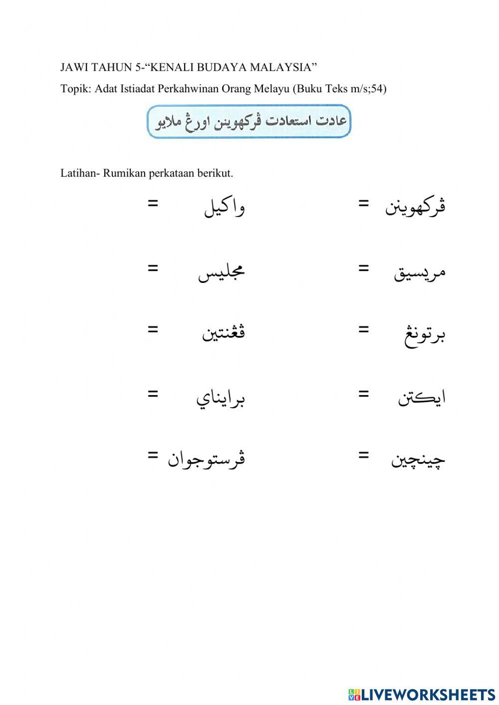 Jawi tahun 5-kenali budaya malaysia
