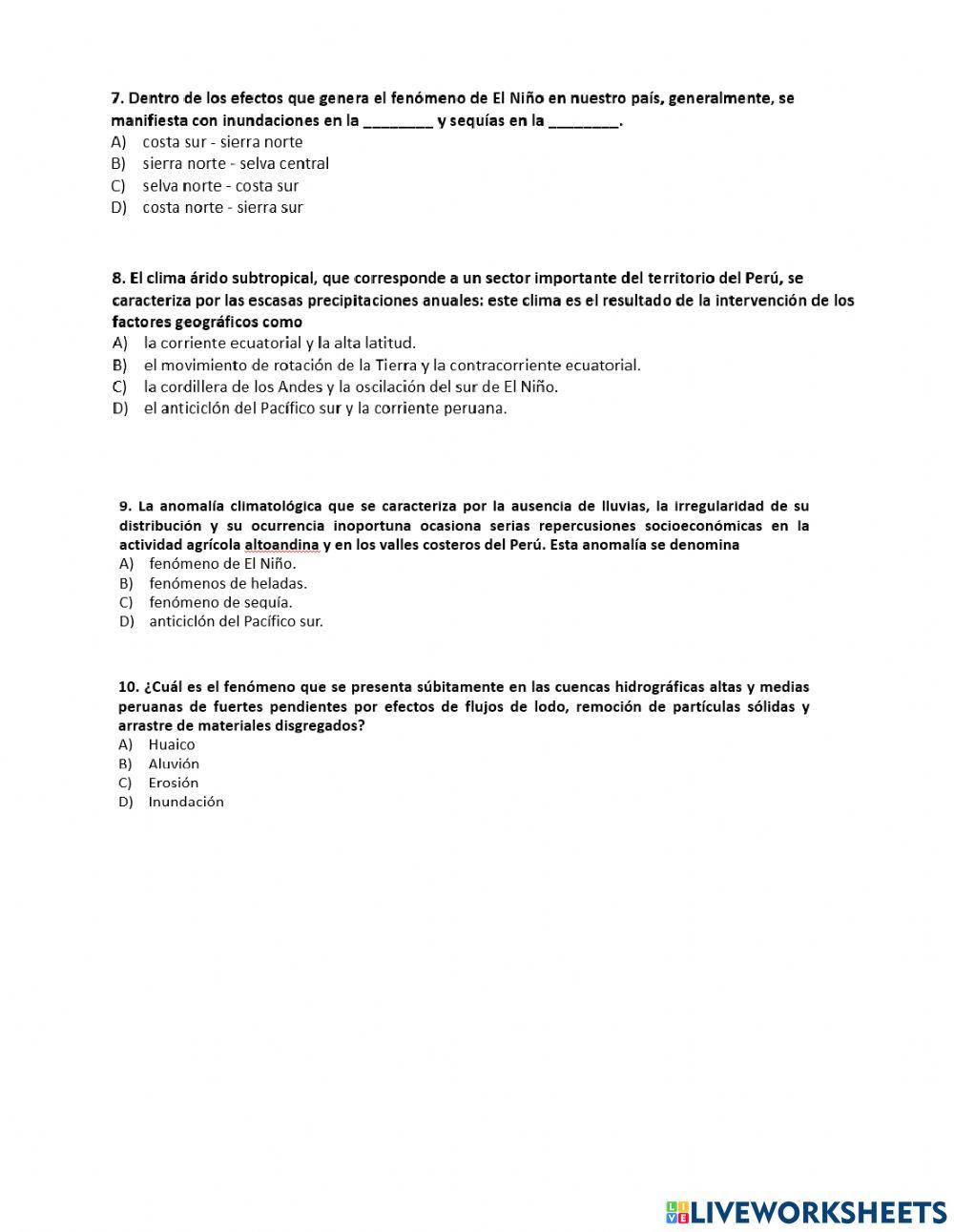 Los climas del Perú