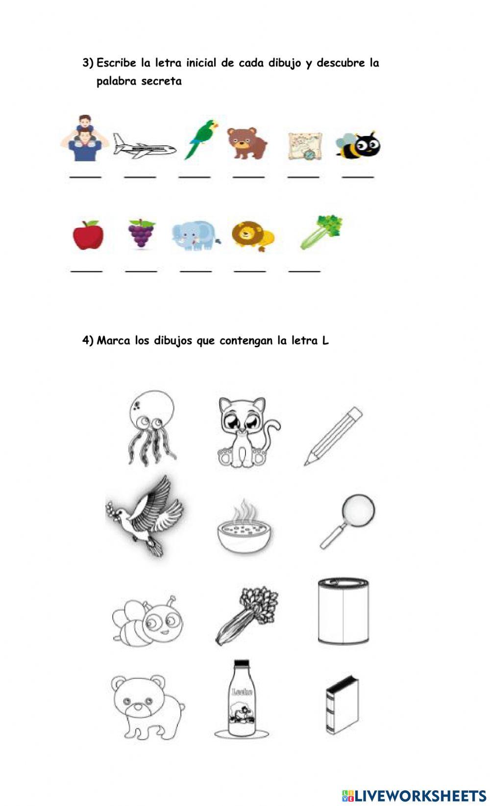 Repaso D, L , T worksheet | Live Worksheets