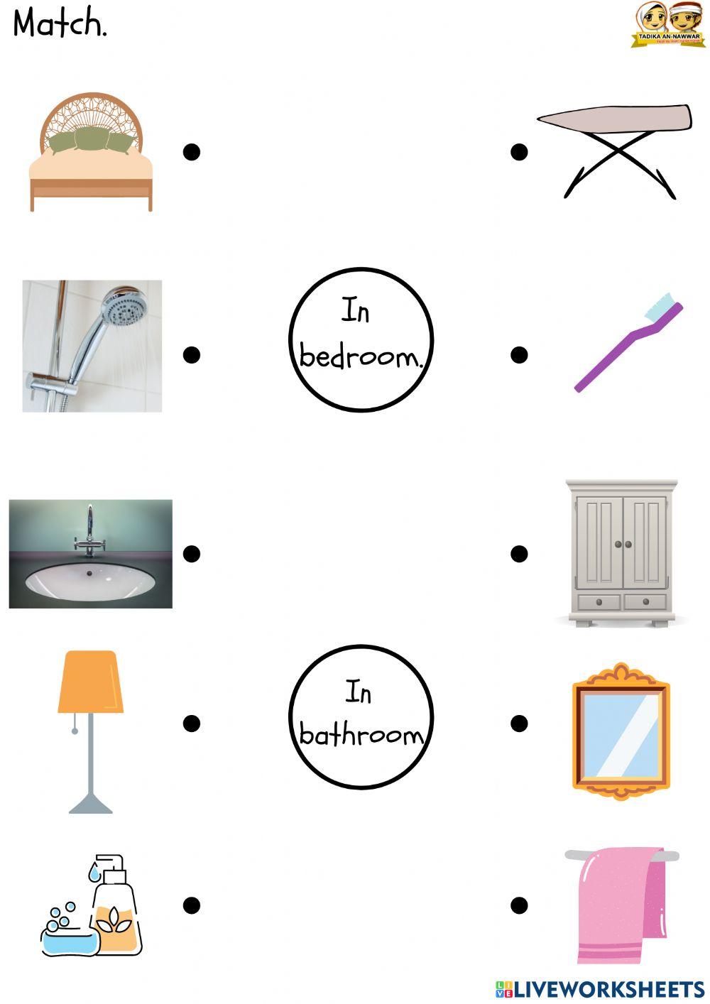 Eng : things in the bathroom and bedroom