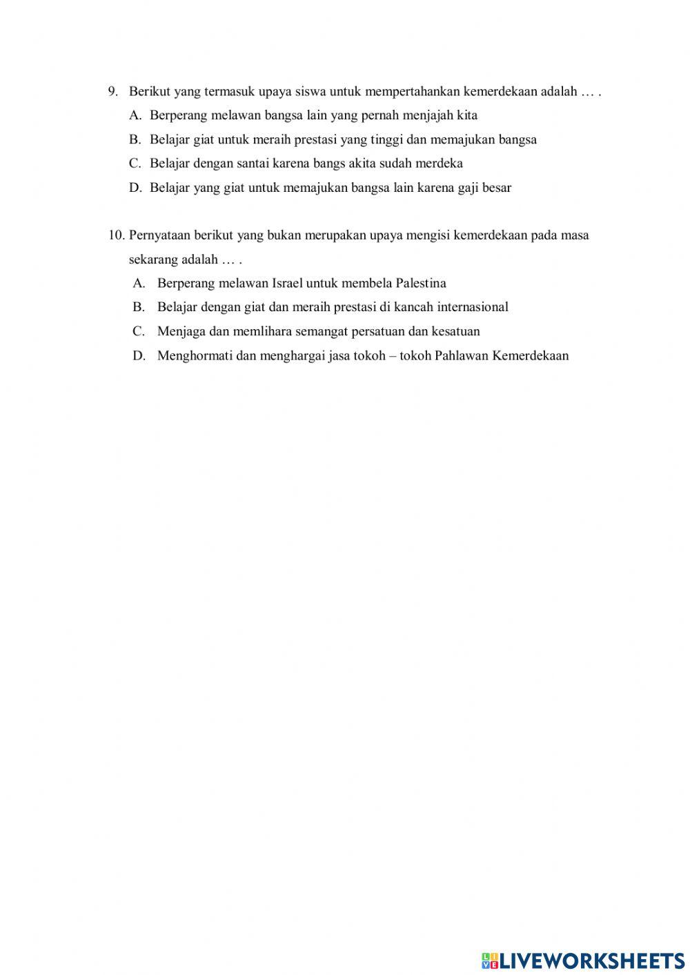 Evaluasi Tema 2 Subtema 2 Pembelajaran 1