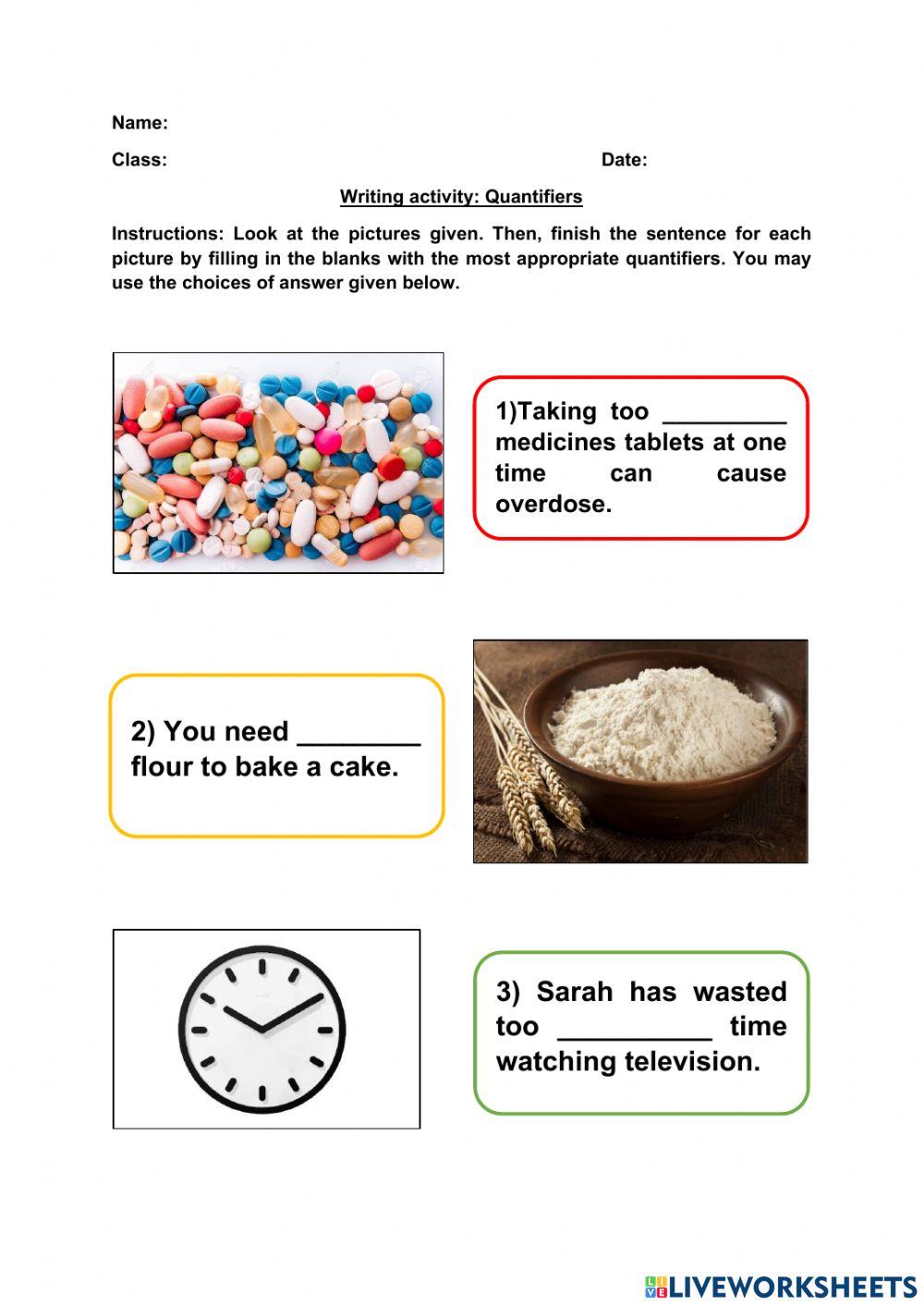 Writing Activity: Quantifiers