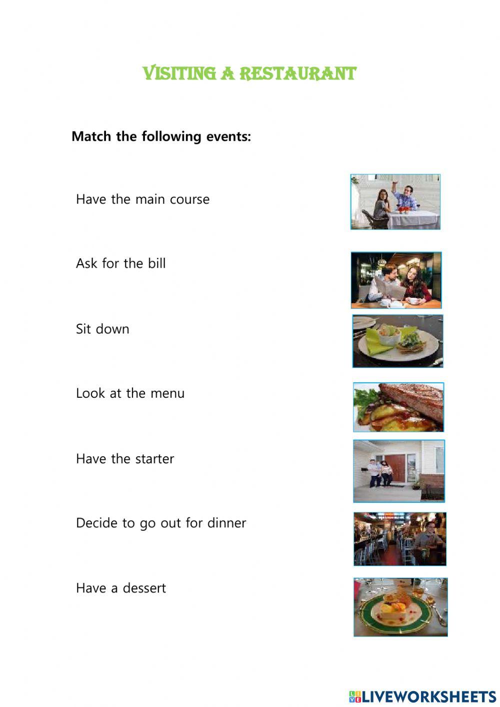 Visiting a restaurant