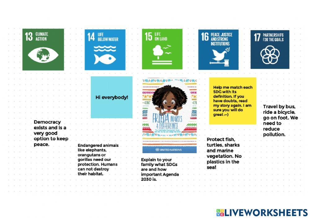 SDGs and Frieda Free Interactive Worksheets 1156453