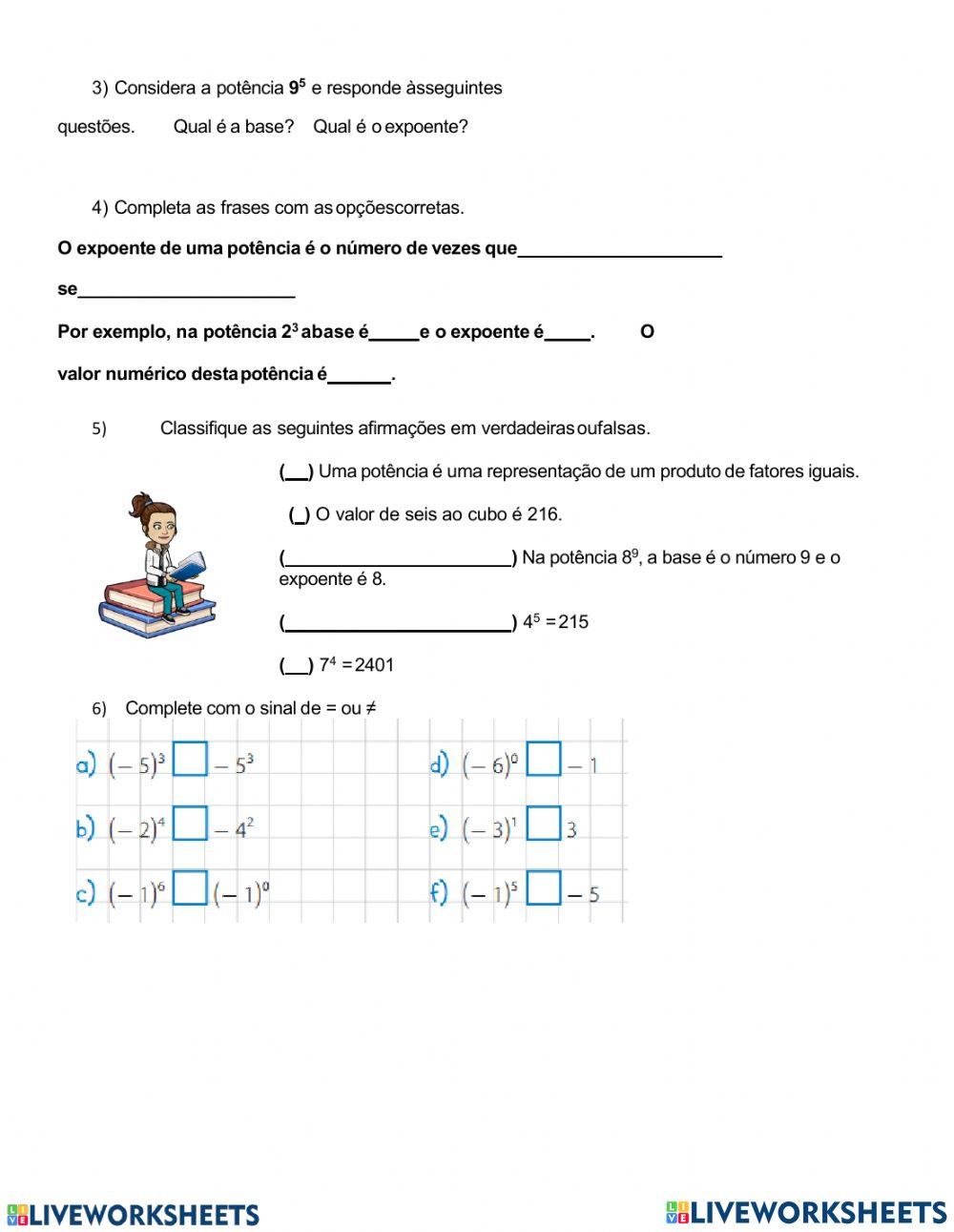 Propriedades da Potenciação