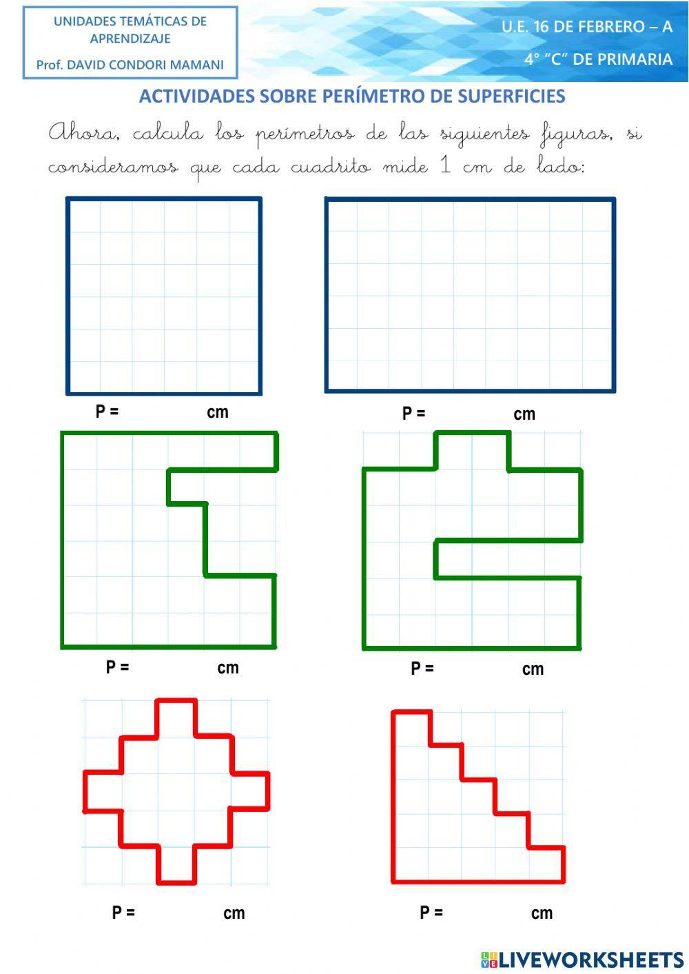 Actividades con áreas  y perímetros