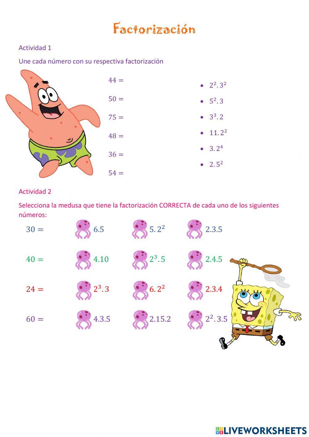 Factorización de números naturales