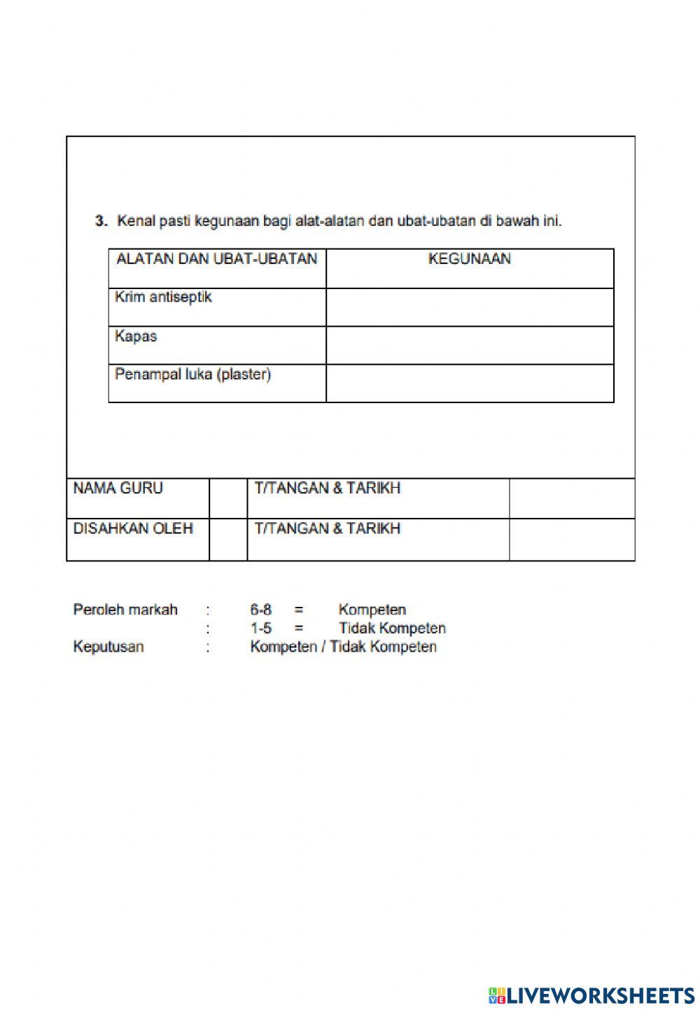 Senarai semak rawatan pertolongan cemas
