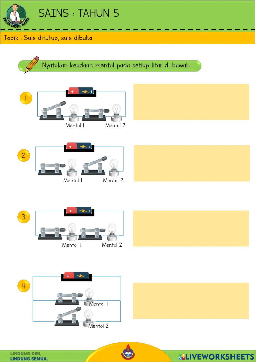 Sains T5 - Suis ditutup, Suis dibuka