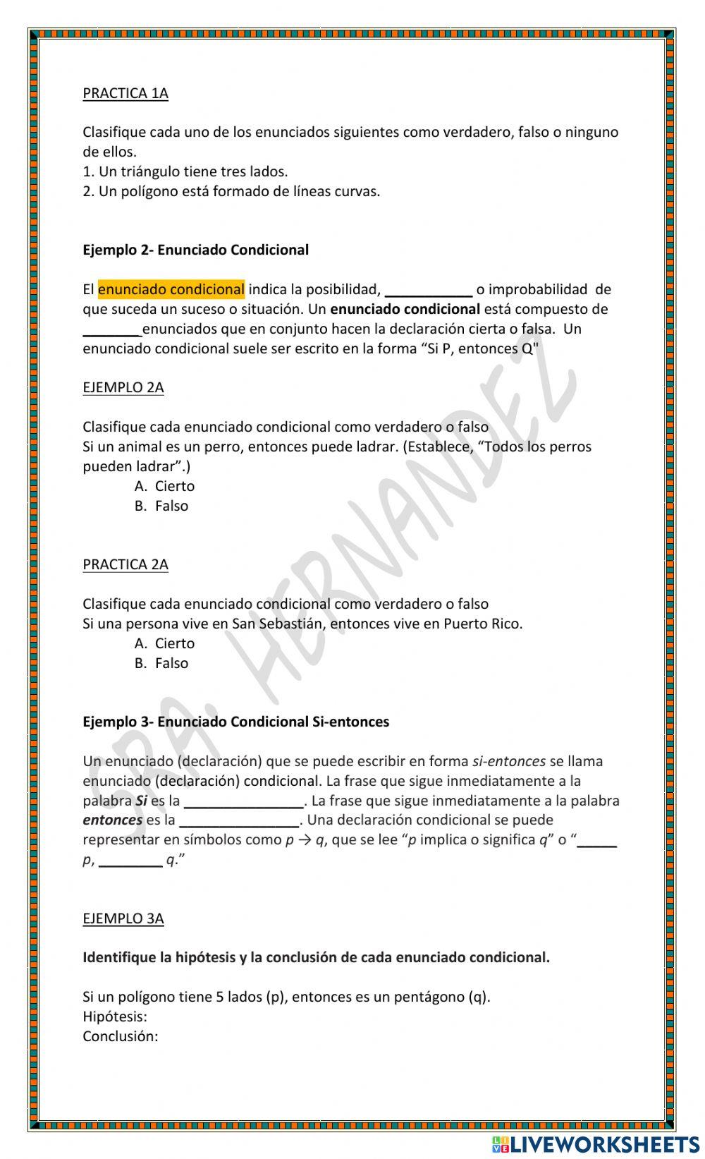 2.a.3 Lógica (Validez de Enunciados Condicionales)