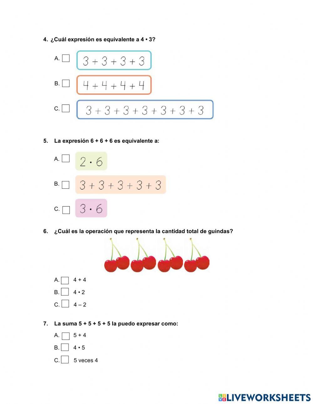 Evaluación Matemática Unidad 3, lección 2