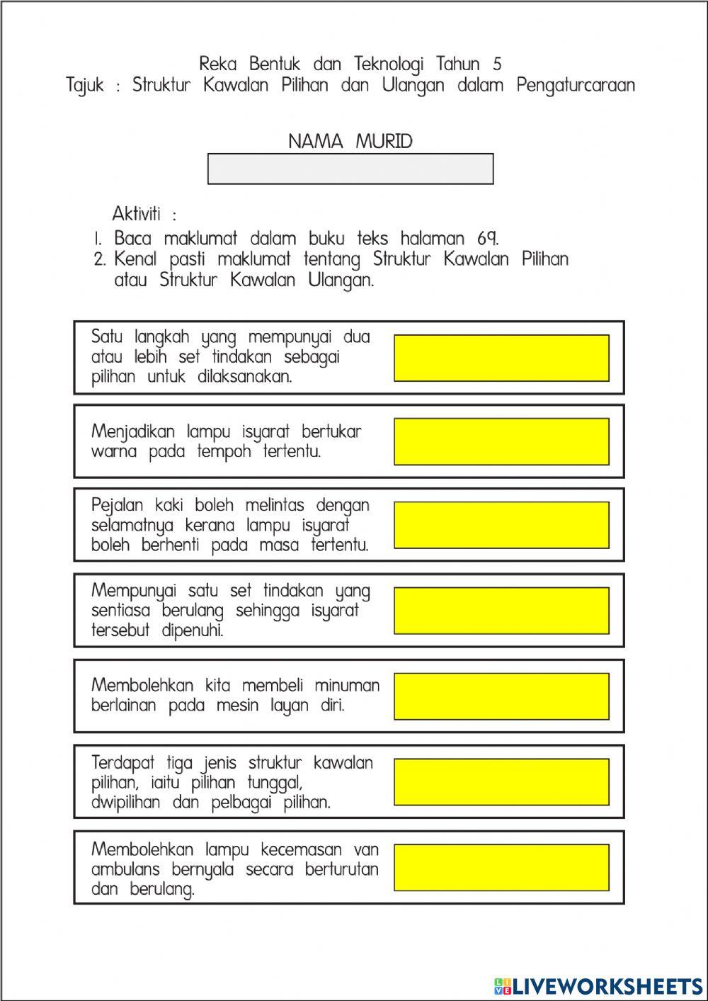 Struktur Kawalan Pilihan dan Ulangan dalam Pengaturcaraan