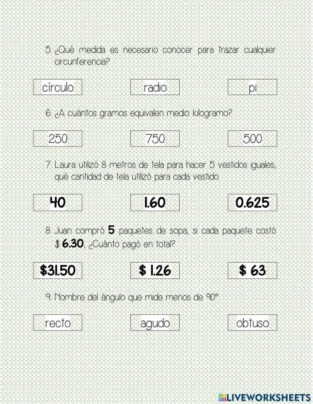 Repaso de contenidos