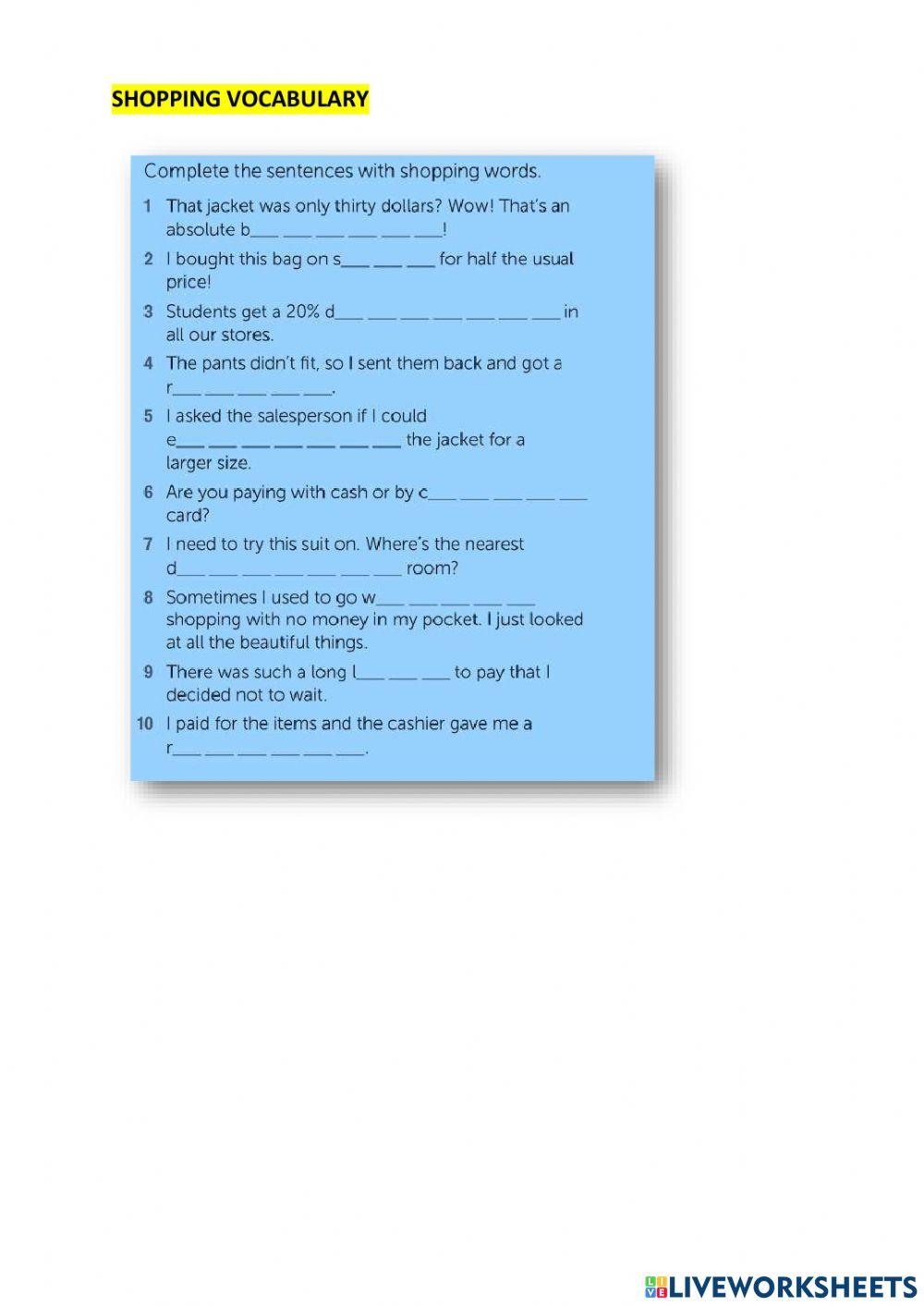 Listening and vocabulary