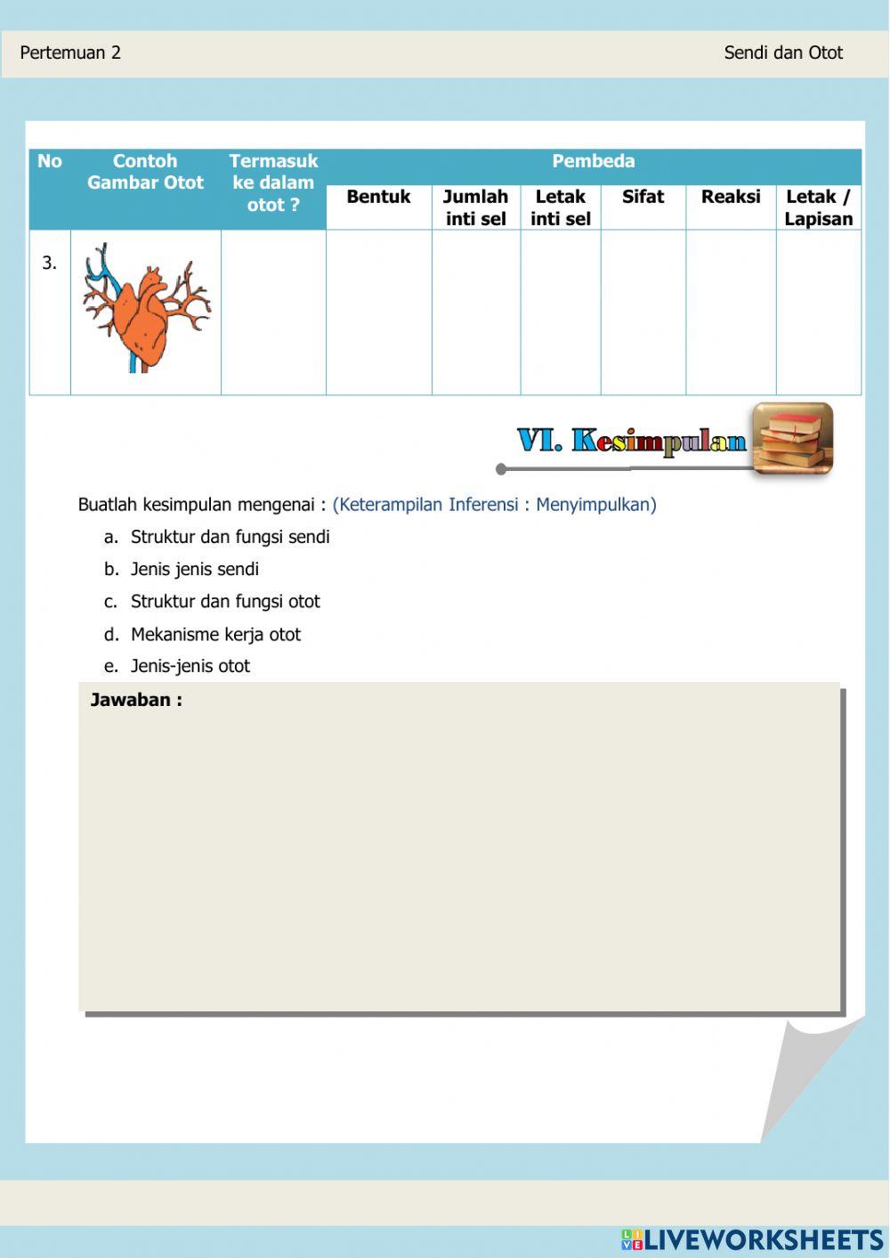 LEMBAR KERJA PESERTA DIDIK ELEKTRONIK (Sendi dan Otot)