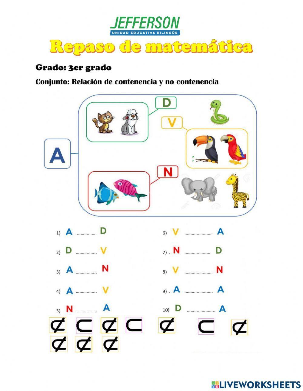 Relación de Contenencia y no Contenencia
