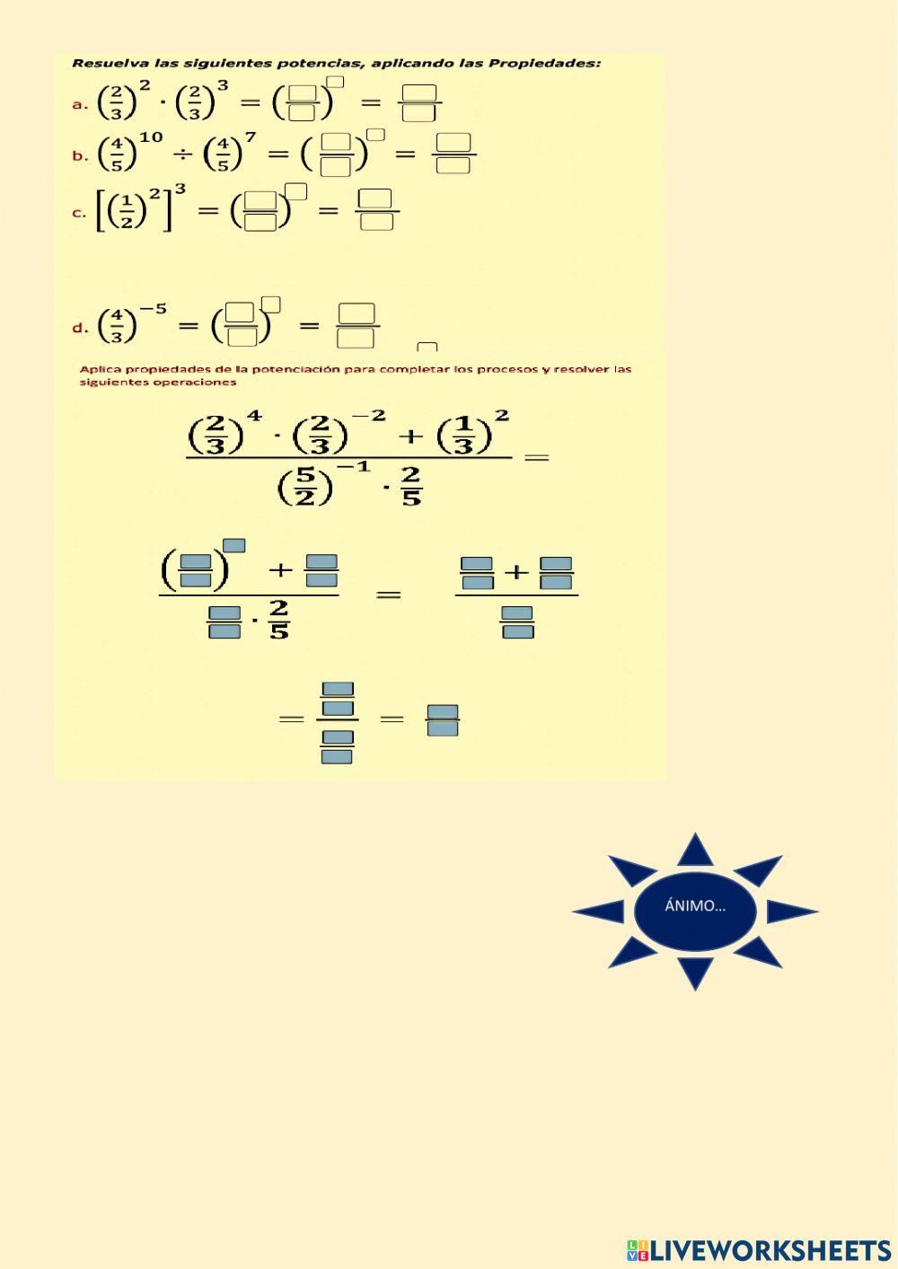 Fracciones con Potencias