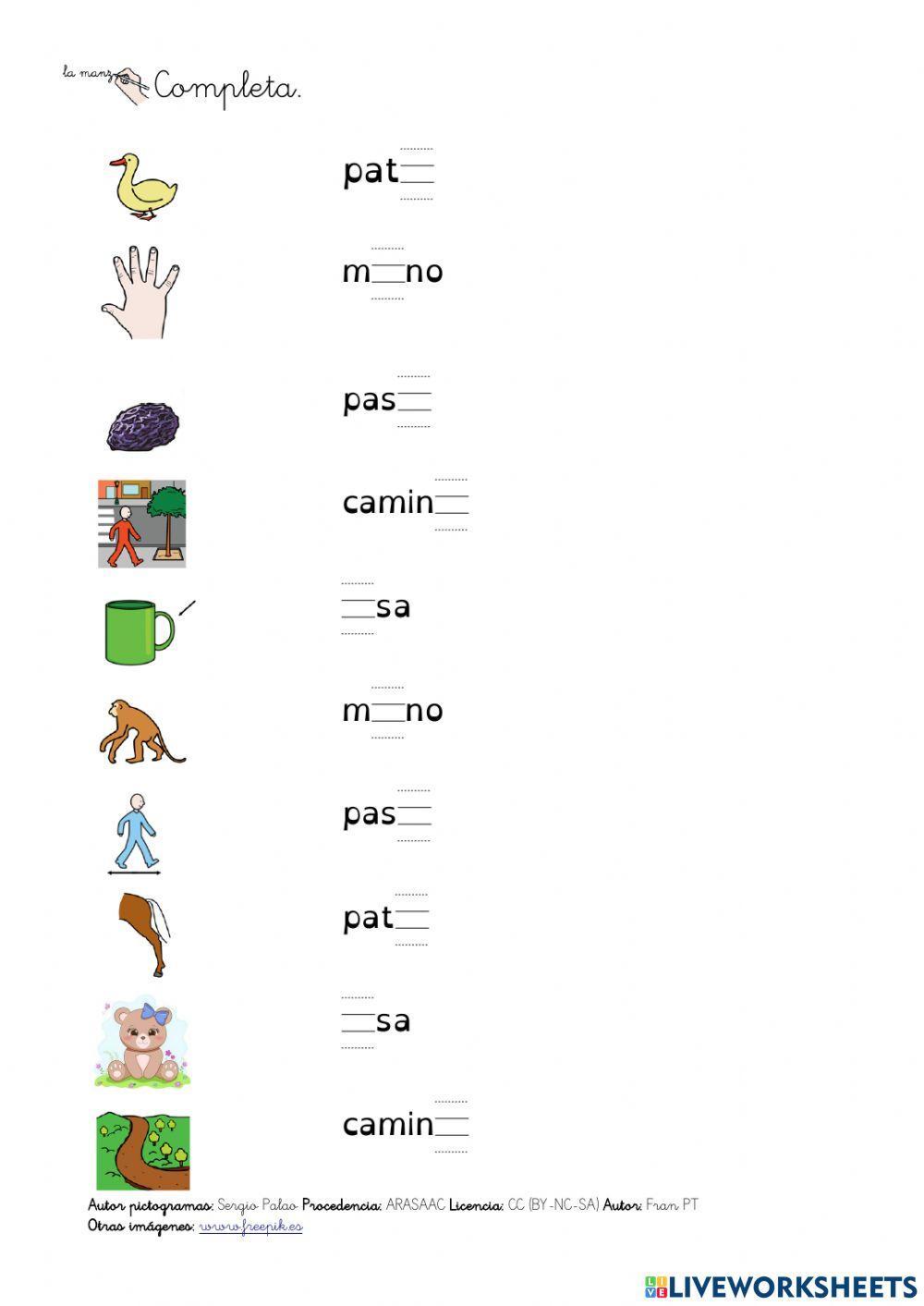 Diferenciar vocales en palabras parecidas 2.