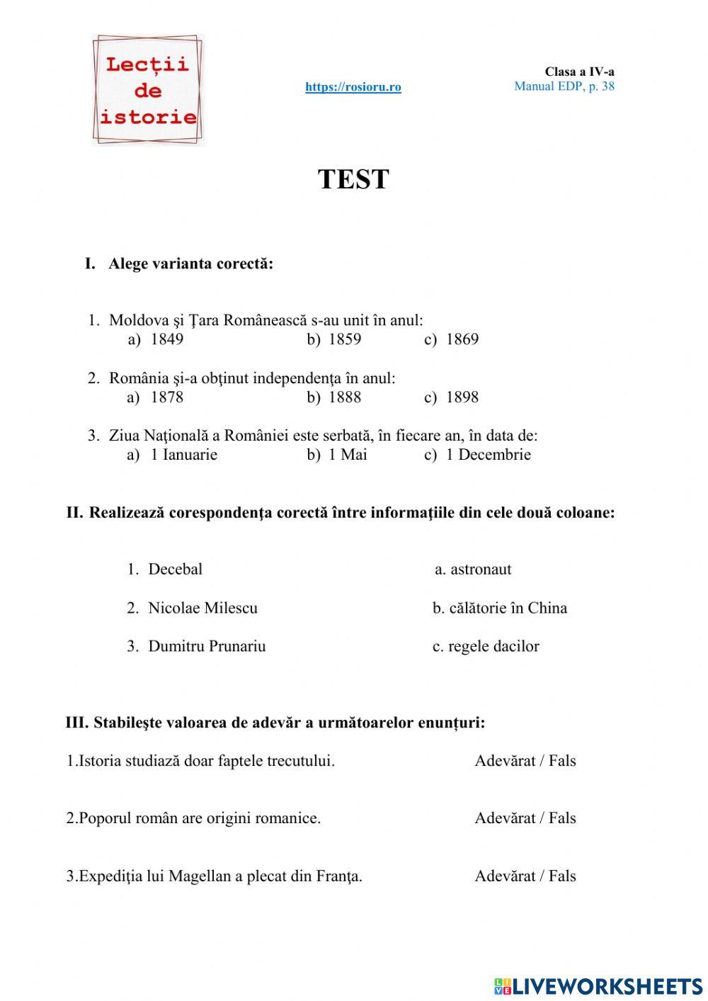 Test, clasa a IV-a, EDP, p.38