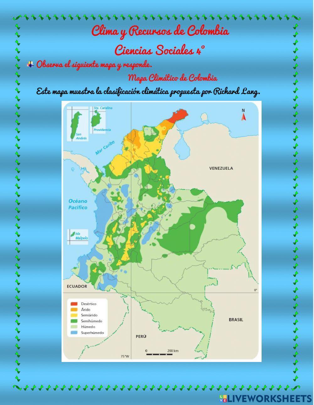 Clima Y recursos de Colombia