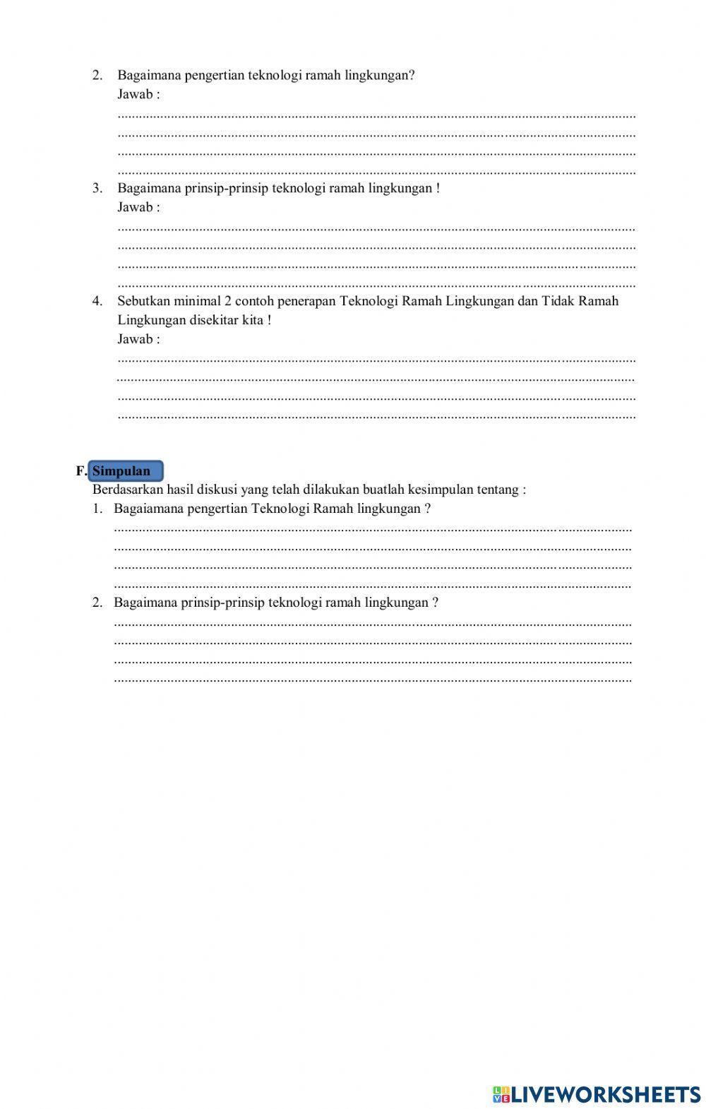 Lkpd 1 Teknologi Ramah Lingkunga