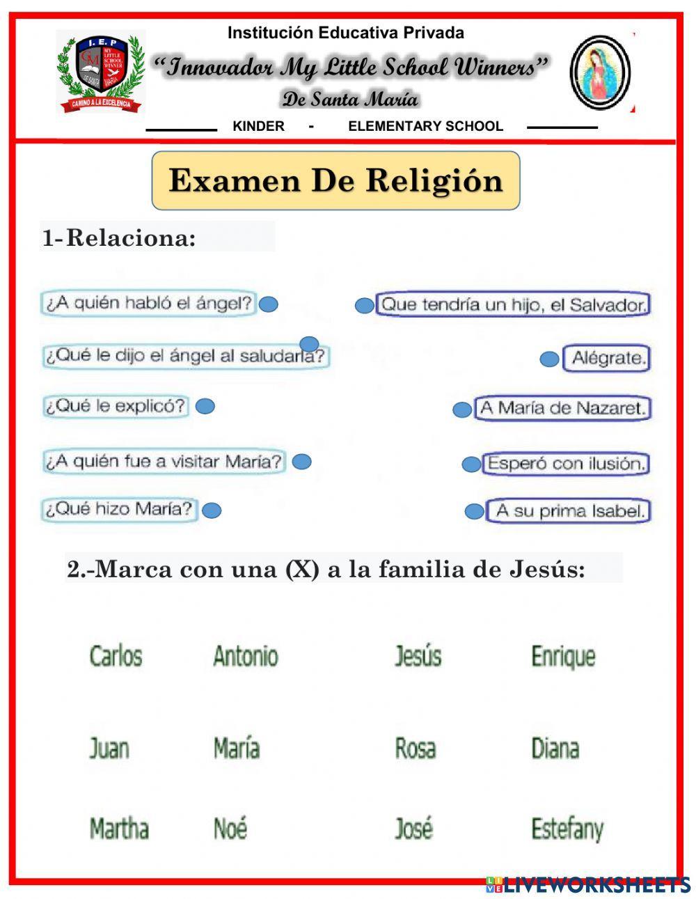 Examen de Religión