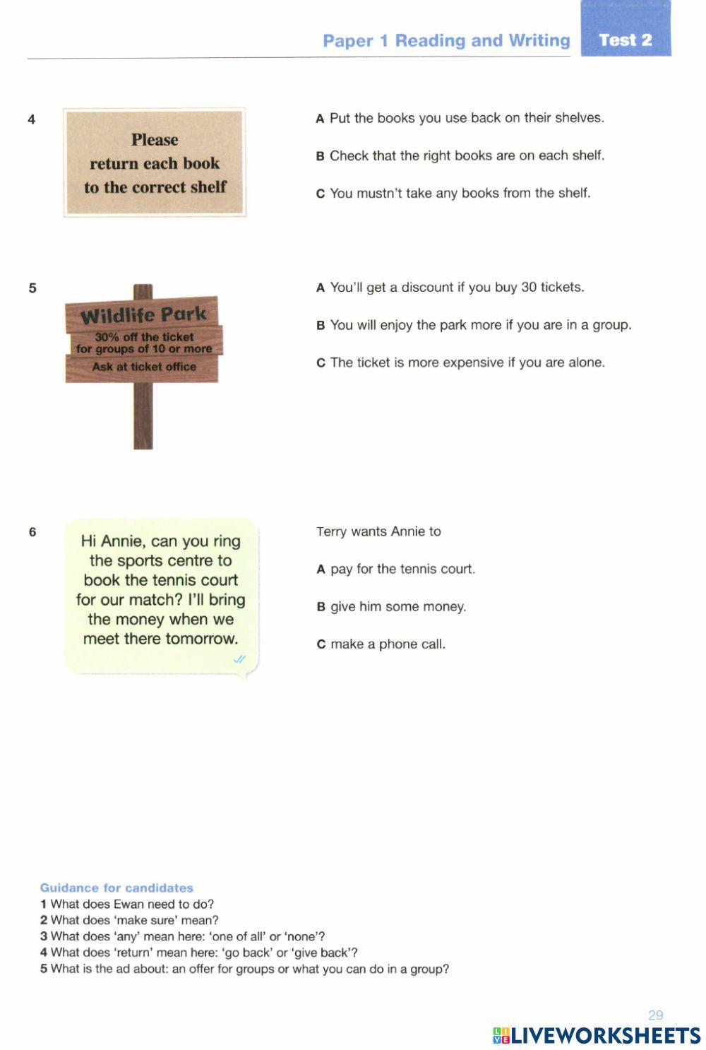 Ready for KET - Reading - Test 02