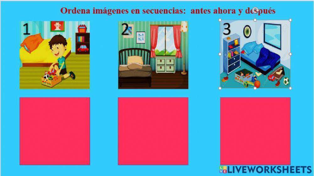 Secuencias temporales: antes, ahora, despues