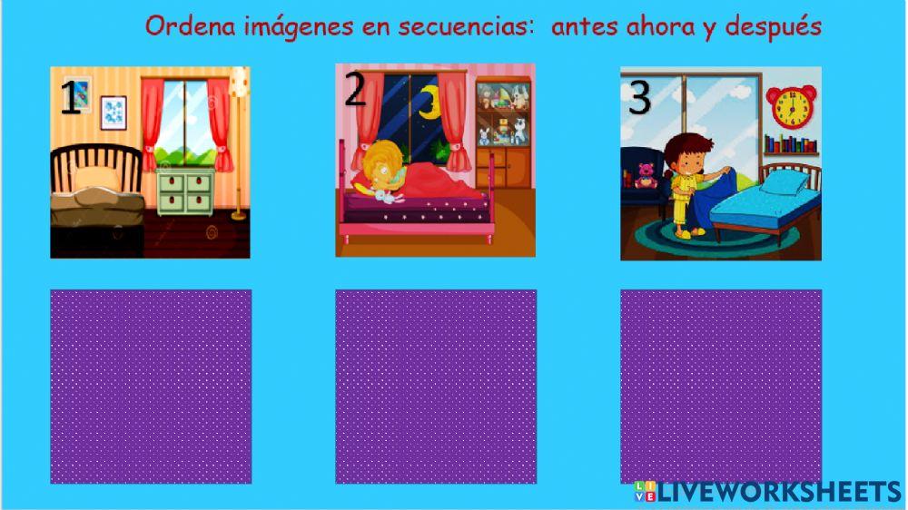 Secuencias temporales: antes, ahora, despues