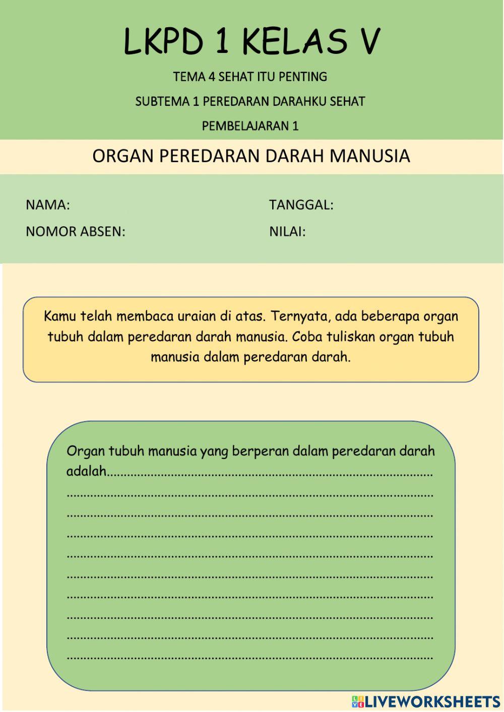 Lkpd kelas v tema 4