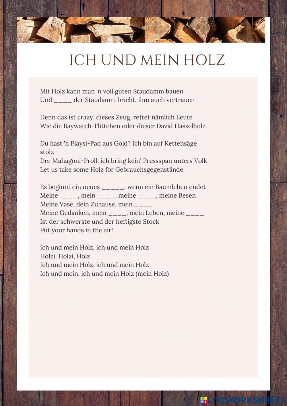 Ich und mein Holz (Veronica Mujica)