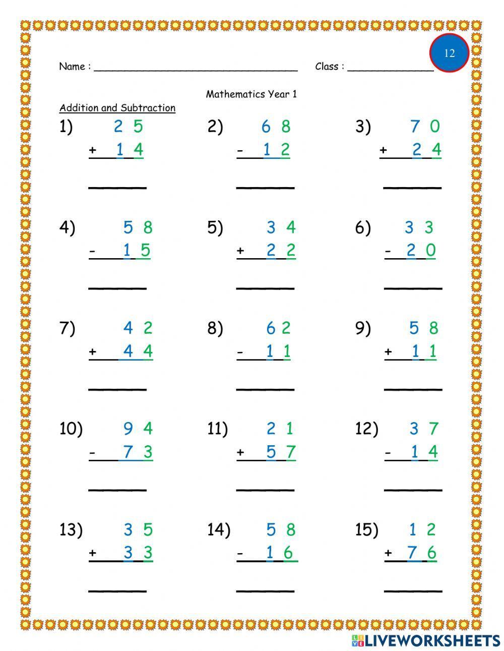 Addition and subtraction