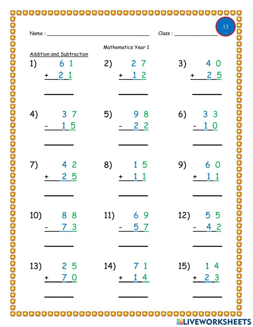 Addition and subtraction Addition and subtraction
