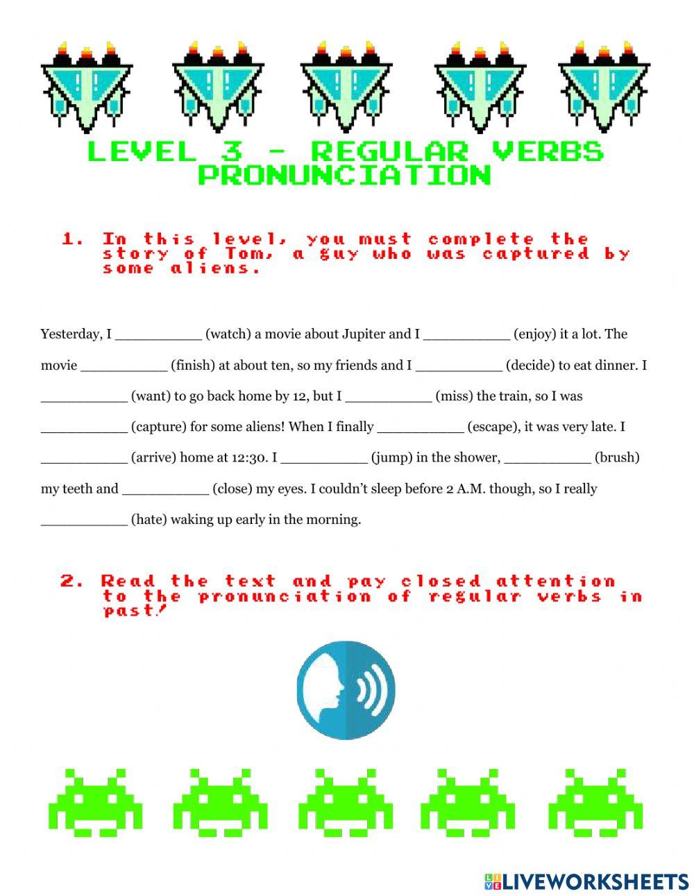 Level 3 - regular verbs pronunciation