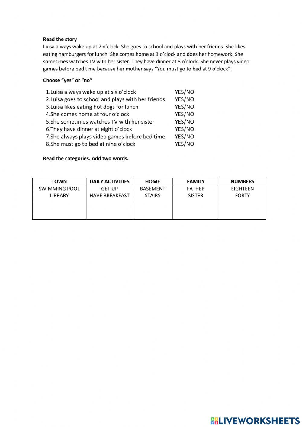 Kids 3 midterm practice