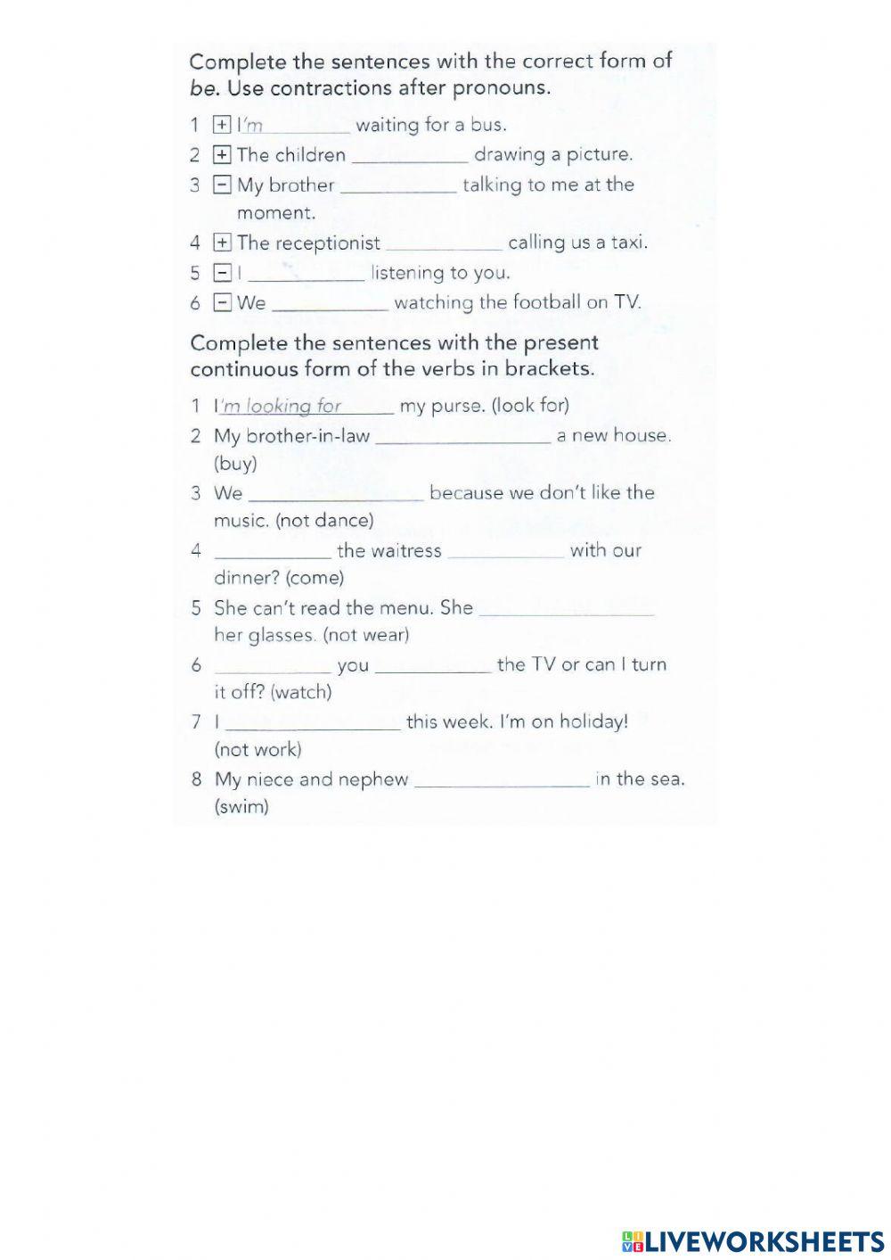 Present simple and continuous