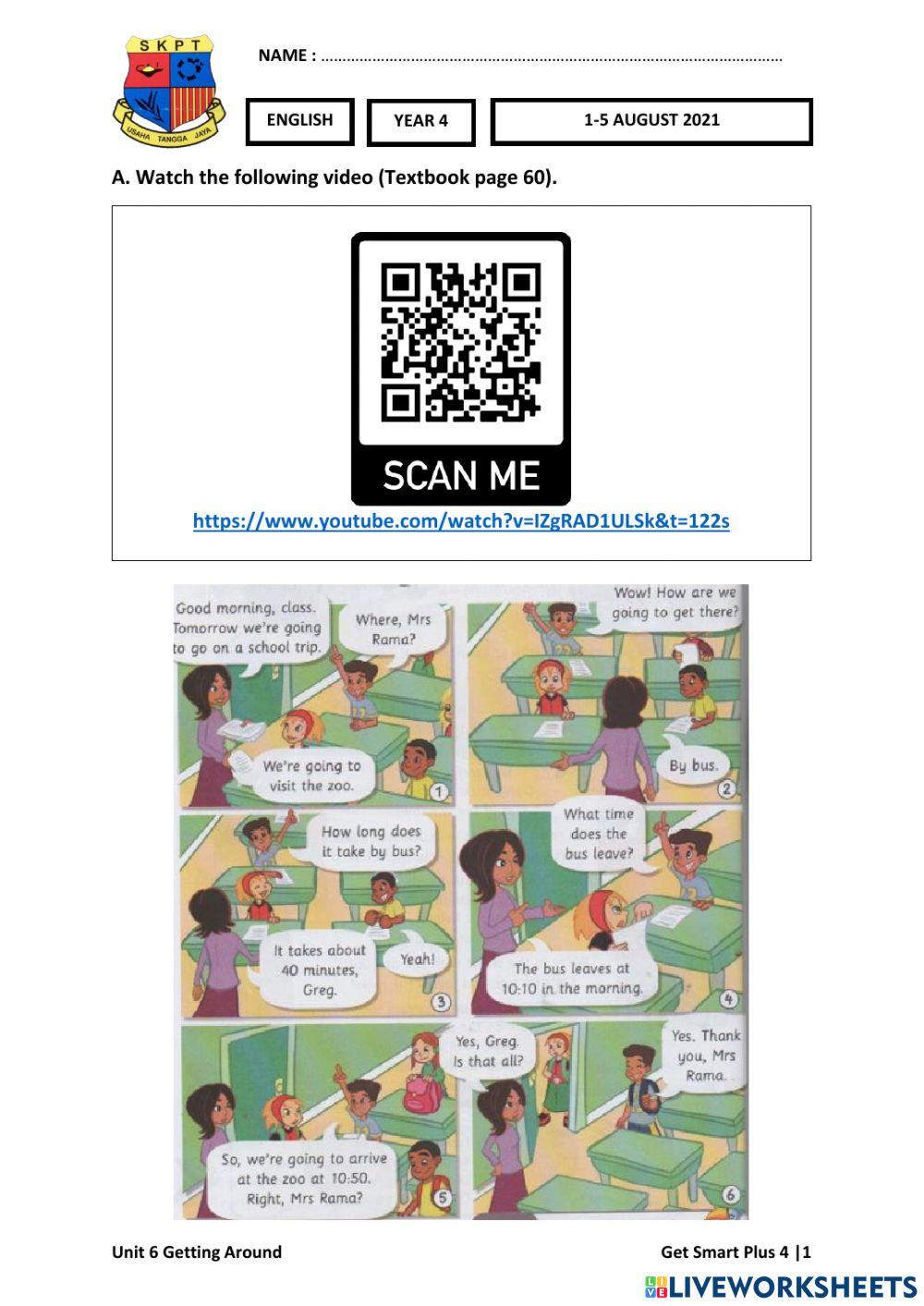 ENG Y4 Week 25 (1-5 AUG) Worksheets 1